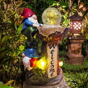ガーデンライトLEDソーラーライト ソーラーパワー Binqiuu Garden Gnome Statue,Solar Garden Gnomes Outdoor Decor with LED Light Magic Ball, Funny Garden Gnomes, for Patio Lawn Porch Decorations-Ideal Gifts for Women/Mom/Grandma 【並行輸入品】