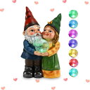 ガーデンライトLEDソーラーライト ソーラーパワー MIBUNG Valentines Day Gift, Garden Gnome Couple in Love Carrying Magic Orb with Multicolor Changing Solar Lights, Romantic Gnome Lovers Statue Outdoor Garden Patio Yard Lawn Home Weddi 【並行輸入品】