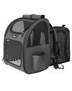 インコ 小鳥 バード トラベルキャリアー HOOPET Cat Backpack Carrier, Small and Medium Dogs and Cats Bags,Expandable Pet Carrier Backpack,Airline Approved,Suitable for Hiking/Travel/Camping, Etc, Foldable, Easy to Carry (Grey-02) 【並行輸入品】