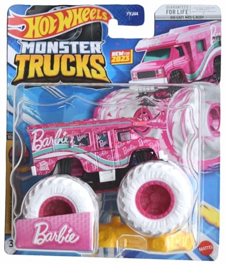 ホットウィール モンスタートラック Hot Wheels Monster Trucks Barbie Ultimate Camper, Includes Connect and Crash Car 【並行輸入品】