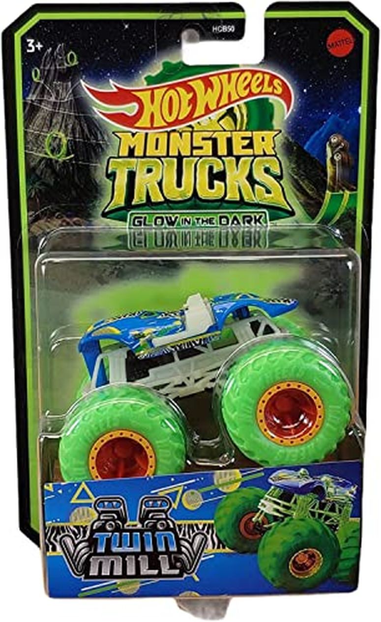 ホットウィール モンスタートラック Hot Wheels Monster Trucks Twin Mill, Glow in The Dark 【並行輸入品】