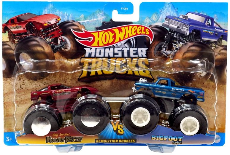 ホットウィール モンスタートラック Hot Wheels Monster Trucks Monster Vette Vs Bigfoot - Demolition Doubles 【並行輸入品】