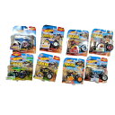 ホットウィール モンスタートラック Hot Wheels Monster Trucks Crushable Car Complete Set of 8 Diecast Vehicles with Bigfoot, Shark Wreak, Leonardo, Demo Derby, Donkey Kong and More from FYJ44-998K 【並行輸入品】