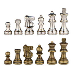 チェスセット Odysseus Metal Weighted Chess Pieces with 2.5 Inch King and Extra Queens, Pieces Only, No Board 【並行輸入品】