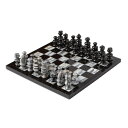 チェスセット NOVICA Decorative Hand Carved Marble Set, Grey and Black, Sophisticate' C...