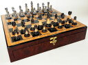 チェスセット Staunton Chrome & Black Chrome Chess Men Set W 17