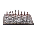 チェスセット Medieval British Army Antique Copper Metal Chess Set for Adults, Handmade Pieces and Mosaic Design Wooden Chess Board King 2.75 inc 【並行輸入品】