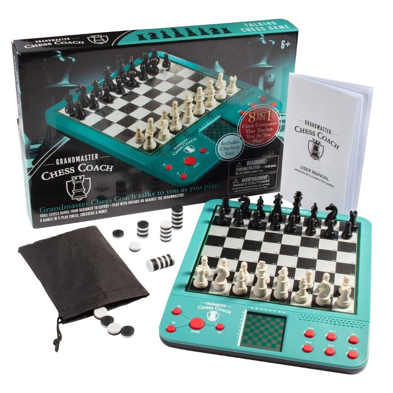 チェスセット Electronic Grandmaster Chess Game- Play Opponent, or Multi Level Computer, Plus Talking Coach & Preset Exercises- Perfect for Kids & Adults- w 8 Bonus Games (Checkers, Chess, 4-in-A-Row) 【並行輸入品】