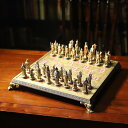 チェスセット GENUINQ Antique Roman Legion Warrior Resin Chess Set Hand Painted Collectible Heavy Chess Pieces and Chess Board Home Office Desktop Man Cave Decor 【並行輸入品】