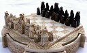 チェスセット Isle of Lewis Chess Set - Compact 9 inch Resin Chess Cabinet and Chessmen - Cream 【並行輸入品】