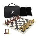 チェスセット Vonset Portable Tournament Chess Set, Foldable Silicone Chessboard Travel Chess, Travel Board Games Weighted Zagreb Chess Pieces (Non-Wooden) with Storage Bag for Kids and Adults Outdoor Game 【並行輸入品】