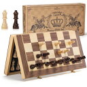 チェスセット ASNEY Upgraded Magnetic Chess Set, 15" Tournament Staunton Wooden Chess Board Game Set with Magnets, Crafted Chesspiece ans Storage Slots for Kids Adult, Includes Extra Queens 【並行輸入品】