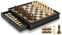 チェスセット Peradix Magnetic Chess Checkers Board Sets with 2 Built-in Storage Drawers,12.8" Classic 2 in 1 Wooden Games with 2 Extra Queens for Kids and Adults,Travel Portable Chess Game Set 【並行輸入品】