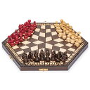 チェスセット Husaria Wooden Three-Player Chess - 12 Inches - with Foldable Board, Handcrafted Playing Pieces, and Felt-Lined Storage 【並行輸入品】
