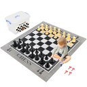 チェスセット ELONGDI Giant Outdoor Chess Set Oversized Plastic Chess Pieces with Bases Lightweight 71" Chess Mat Floor Games for Kids and Adults - 9.8 Inches Tall King & Storage Bins with Lids 【並行輸入品】