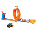 ホットウィール モンスタートラック Hot Wheels Monster Trucks Toy Truck & Track Set, Loop-and-Flip Trophy Challenge Playset & 1:64 Scale 50th Anniversary Die-Cast Bigfoot, 2 Ways to Play 【並行輸入品】