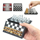チェスセット FVANTIME Chess Board Game Set Mini Magnetic Chess Kit Table Game with Folding Case 5'' Portable 3 in 1 Chess Checkers Backgammon Set Travel Game 2 Players 【並行輸入品】