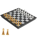 チェスセット Mini Travel Chess Set Magnetic Vikutu 7.5 Inches Portable Small Folding Chess Board (Small) 【並行輸入品】