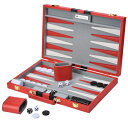 チェスセット Get The Games Out Top Backgammon Set - Classic Board Game Case - Best Strategy & Tip Guide - Available in Small, Medium and Large Sizes (Red, Medium) 【並行輸入品】