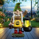 ガーデンライトLEDソーラーライト ソーラーパワー VESTCDF Gnome Garden Decor Statue, Outdoor Figurines G...