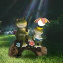ガーデンライトLEDソーラーライト ソーラーパワー Garden Decor Solar Light, Resin Frog Statue Outdoor Decoration, Garden Statue for Outside Clearance, Balcony, Front Porch, Yard Ornaments, Patio 【並行輸入品】