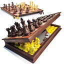チェスセット 12.5" Magnetic 3-in-1 Large Travel Chess Checkers Backgammon Set - Foldable and Portable Board Game with Premium Chess Pieces for Adults and Kids 【並行輸入品】
