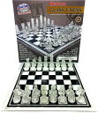 チェスセット Matty's Toy Stop Deluxe Frosted & Clear Glass Chess Set (14") Large 【並行輸入品】