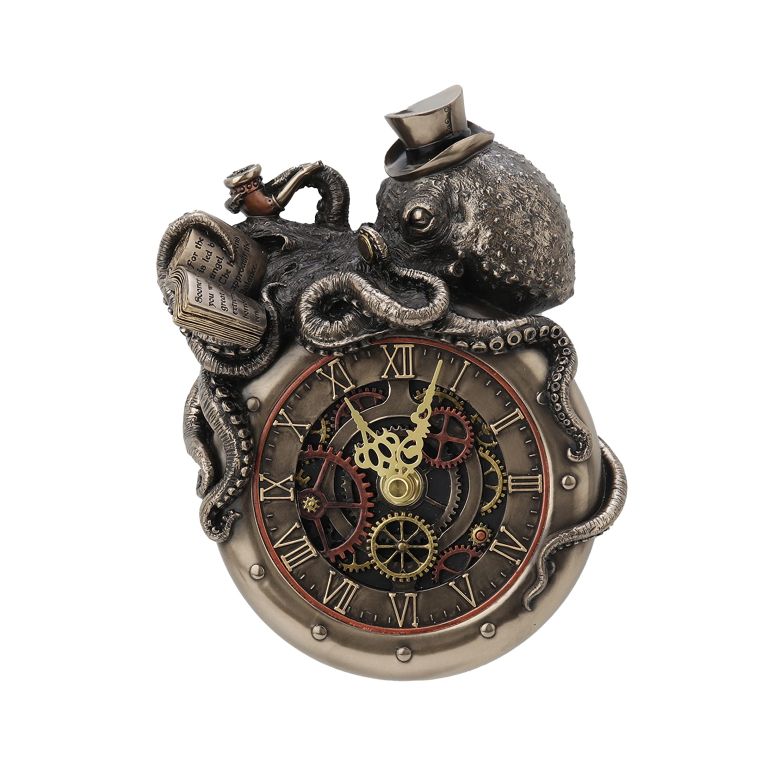 壁掛け時計 おしゃれ Veronese Design 7 5/8 Inch Tall Steampunk Octopus Nostradamus Prophet Wall C..