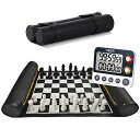 チェスセット Edgell House Roll Up Chess Set Portable Includes Travel Chess Mat with Chess Board Pieces and Dgt Chess Timer Clock All in one Portable Chess Equipment Gift Set 【並行輸入品】
