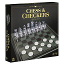 チェスセット Chess & Checkers Set with Glass Board 【並行輸入品】
