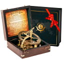 日時計 Antiqula 5 inch Large Sundial Compass with Wooden Rosewood Box, Perfectly Ca...