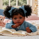 臨床教育 リアル ベビードール 新生児人形 JIZHI Lifelike Reborn Baby Dolls Black Girl - 20 Inch Soft Feeling Realistic Newborn Baby Dolls Real Life Baby Dolls with Gift Box for Kids 【並行輸入品】