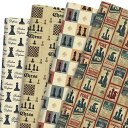 チェスセット Chess Wrapping Paper 12 Sheets Vintage Chess Themed Gift Wrap Retro Chessboard,Knight,Pawn & Queen Designs Gift Packing Paper for Chess Players,Fans & Enthusiasts,20"×28" 【並行輸入品】
