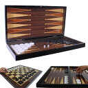 チェスセット PARK & OZ Walnut 19 inch Premium Turkish Backgammon & Chess Set ? Handmade 2-in-1 Wooden Board Game with Glossy Finish ? Luxury Checkers & Dice ? Foldable & Travel-Friendly 【並行輸入品】