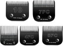 ペットバリカン 10 Blades Dog Grooming Blades Compatible with Andis/Oster A5/Wahl KM-10 Series Dog Clippers,Detachable Clipper Replacement Blade,Black (5PCS Black-#10+3FC+4FC+5FC+7FC) 【並行輸入品】