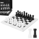 チェスセット Marble Chess Set for Adults 10" Handmade White & Black Board Game with 32 Chess Pieces, 2 Extra Queens & Storage Box, Luxury Travel Game, Elegant Gift for Home Decor 【並行輸入品】