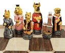 チェスセット Royal Cats Vs Dogs Chess Men Set Hand Painted - NO Board 【並行輸入品】
