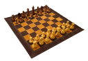チェスセット WIGANO 19"X19" Genuine Leather Tournament Chess Set with 3.75" King Size Wooden Weighted Chess Pieces & Roll-Up Leather Chess Board Best One for Gifting Thanks Giving 【並行輸入品】