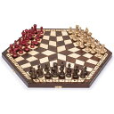 チェスセット Husaria Wooden Three-Player Chess Game Set - 21 Inches - with Foldable Board, Handcrafted Playing Pieces, and Felt-Lined Storage 【並行輸入品】