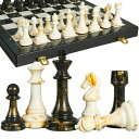 チェスセット OUMODA 15" Large Chess Set for Adults- Weighted Acrylic Pieces Including Extra 2 Queens, 3.5" King w/Leather Base, Portable Folding Marbling Wooden Chess Board - Travel/Family Game & Elegant Gift 【並行輸入品】