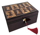 チェスセット Large High Gloss Cherry and Burlwood Color Locking Chess Storage Box for up to 4 3/4 inch Men Set 【並行輸入品】