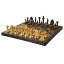 チェスセット RoyalChessMall - Staunton Inspired Brass Metal Luxury Chess Pieces & Board Set -12"- Gold & Black 【並行輸入品】