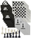チェスセット WE Games Tournament Chess Set ? Chess Board for Adults with 34 Pieces, Roll-Up Vinyl Board, Accessories & Travel Bag - Set of 12, Black & White 【並行輸入品】