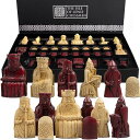チェスセット The Isle of Lewis Chessmen - Regency Chess Official Lewis Chess Set - RED Edition - 4 Queens 【並行輸入品】