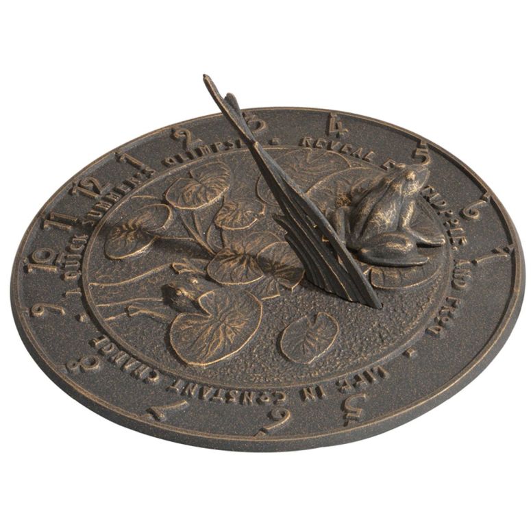 日時計 Whitehall Products Frog Sundial, Oil Rub Bronze 【並行輸入品】