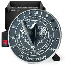 日時計 Anniversary Sundial Gift for 10th Tin Wedding Anniversary in 2025 - Recycled Metal Home Decor Or Garden Present Idea - Handmade in UK for Him, Her Parents Or Couples 10 Year Celebration 【並行輸入品】