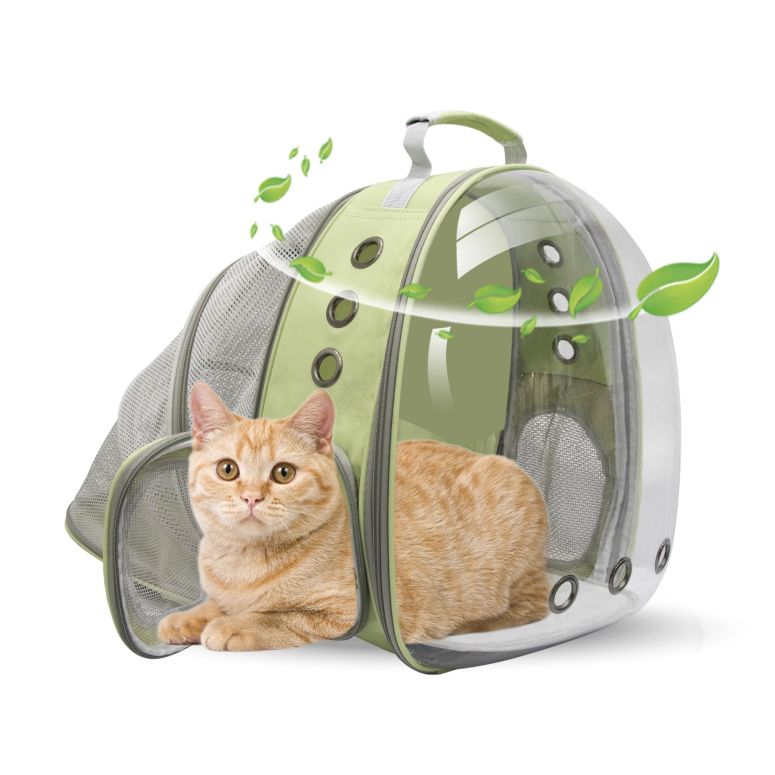 インコ 小鳥 バード トラベルキャリアー Cat Backpack Carrier Bubble Expandable Foldable Breathable Pet Carrier Dog Carrier Backpack for Large Big Cats Hiking, Travelling, Camping (Back Expandable-LightGreen) 【並行輸入品】