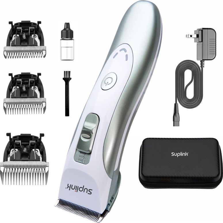 楽天MJ-MARKETペットバリカン suplink Dog Clippers,Professional Heavy Duty Dog Clipper for Grooming Thick Hair,Low Noise Dogs Grooming Kit with Detachable Blade（1mm、3mm、6mm、9mm） 【並行輸入品】
