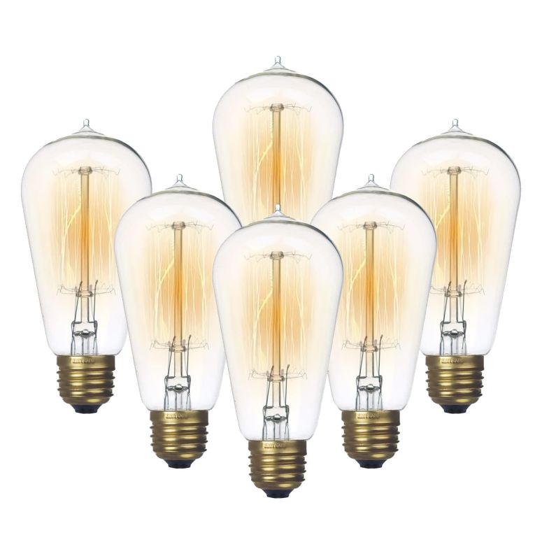 サファヴィヤ safavieh テーブルランプ サファビヤ サファヴィア Jslinter 6-Pack Edison Light Bulb, Warm White 2200K Old Fashioned Incandescent Light, 60 Watt Dimmable ST58 Antique Vintage Style Light, Clear Glass e26 Base(60w/110v) 【並行輸入品】