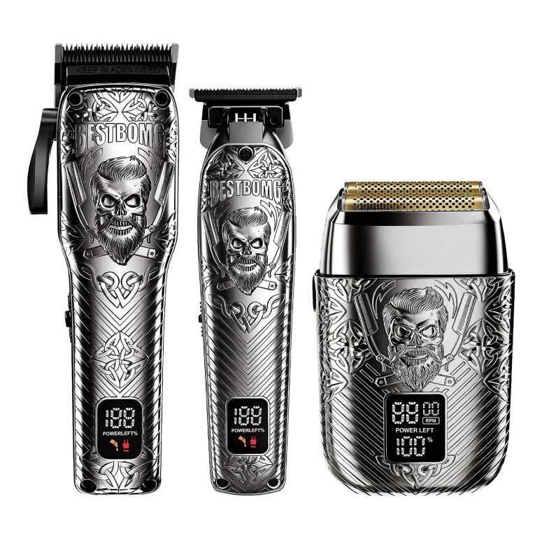 ڥåȥХꥫ Professional Cordless Mens Hair Clippers & Beard Trimmer and Electric Sh...